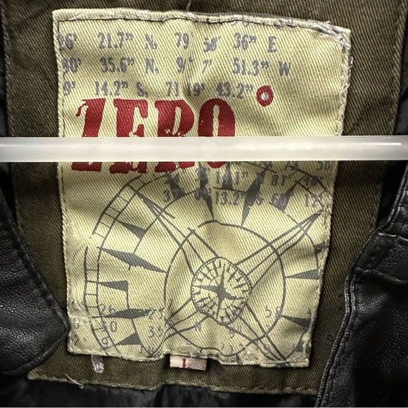 ZERO Canvas and Vegan Leather Varsity Style Bomber Jacket Zip Up Men’s Large - Picture 8 of 10